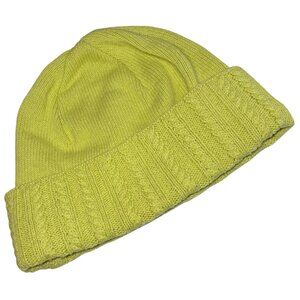 Coldwater Creek lime green knit beanie hat